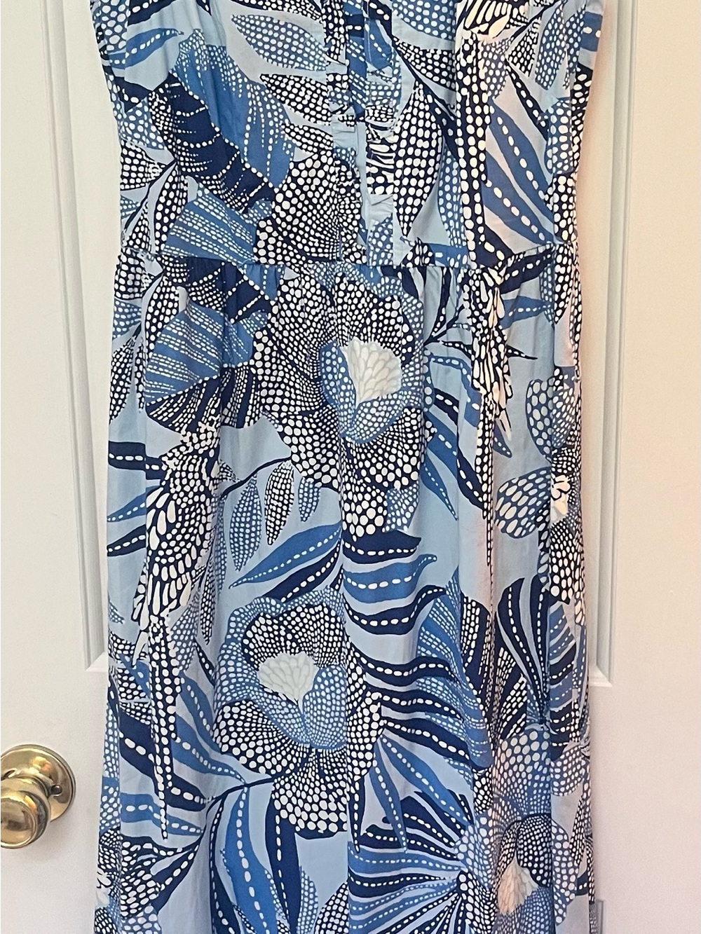 Maggy London Blue Floral Print Maxi Dress